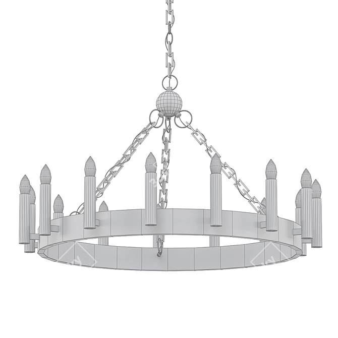 Elegant Castle Chandelier 3D model image 2