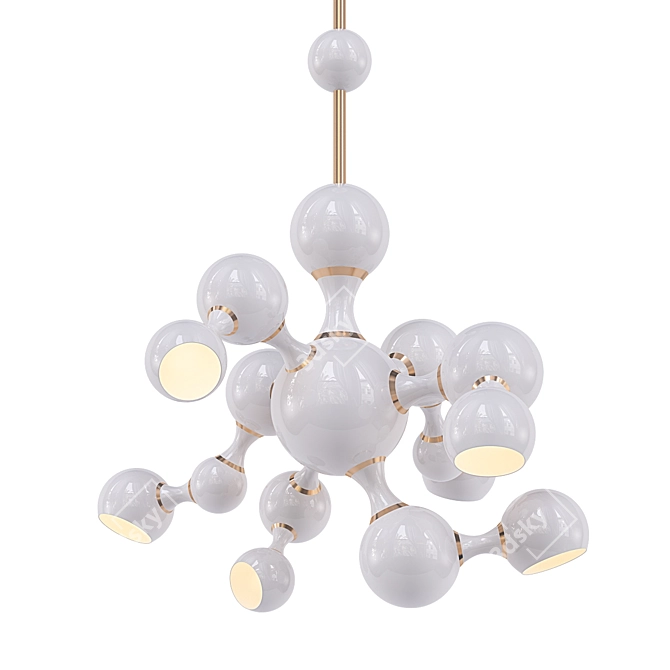 Elegant Atomic Suspension Light 3D model image 1