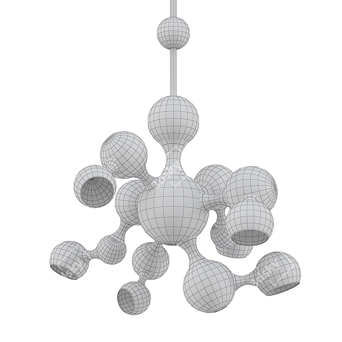 Elegant Atomic Suspension Light 3D model image 2