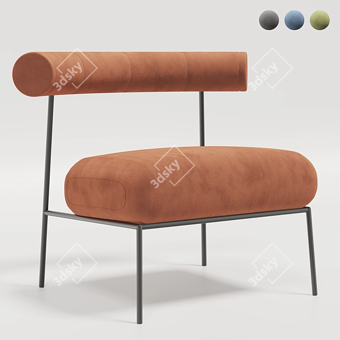 Velvet O-Armchair | Modern Design 3D model image 1