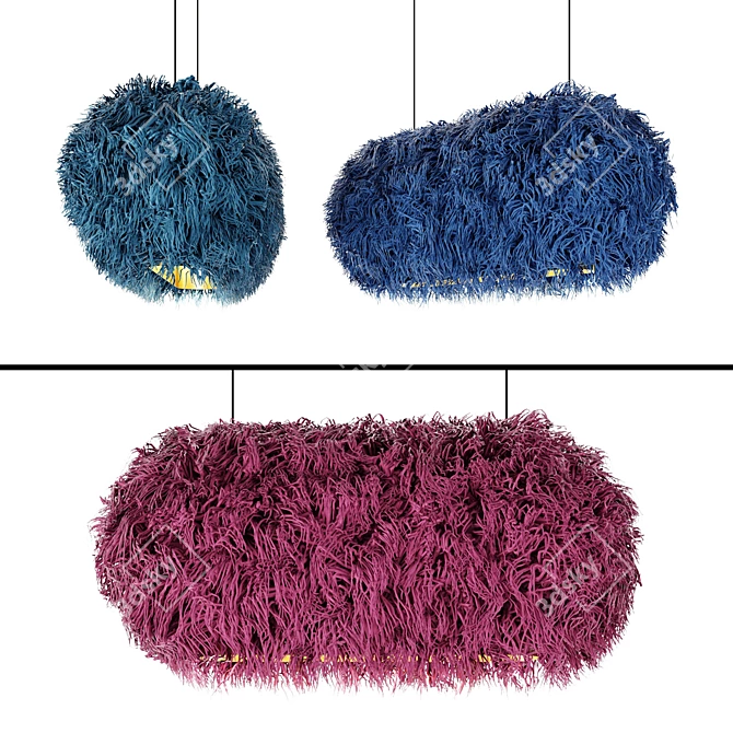 Fur Cascade Chandelier 3D model image 1