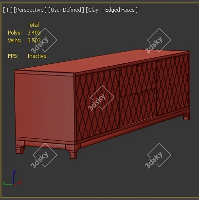 Title: Modern TV Stand | The Idea 3D model image 4