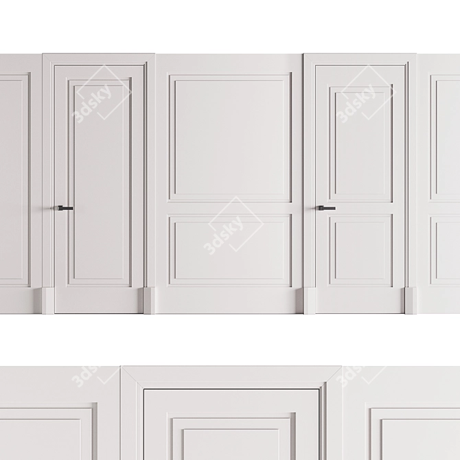 Elegant Lualdi Boiserie Doors 3D model image 1