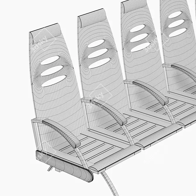 Modular seating for public spaces 3D model image 3