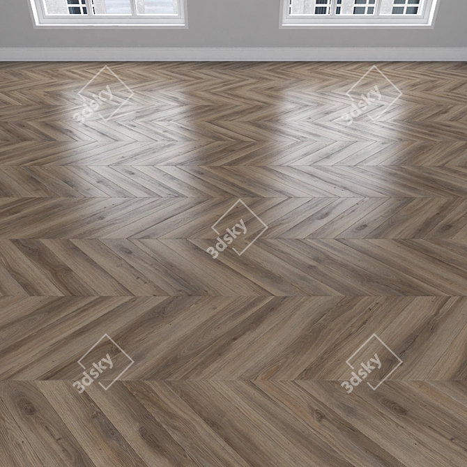 Oak Parquet: Herringbone, Linear & Chevron 3D model image 4