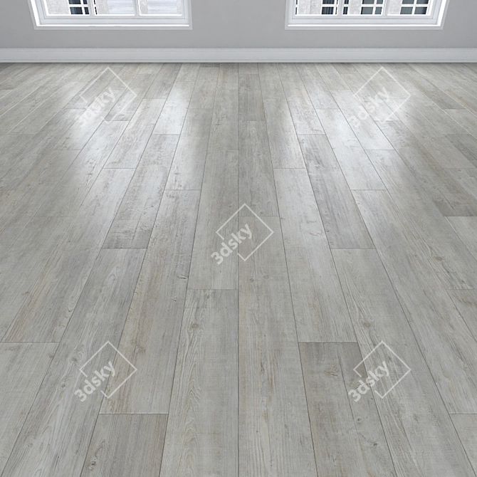 Oak Parquet Flooring: Herringbone, Linear & Chevron 3D model image 2