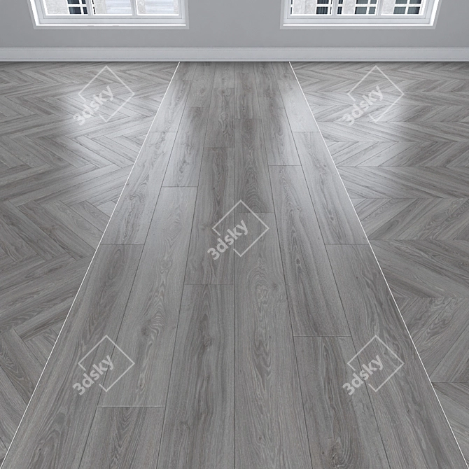 Oak Parquet: Herringbone, Linear, Chevron 3D model image 1