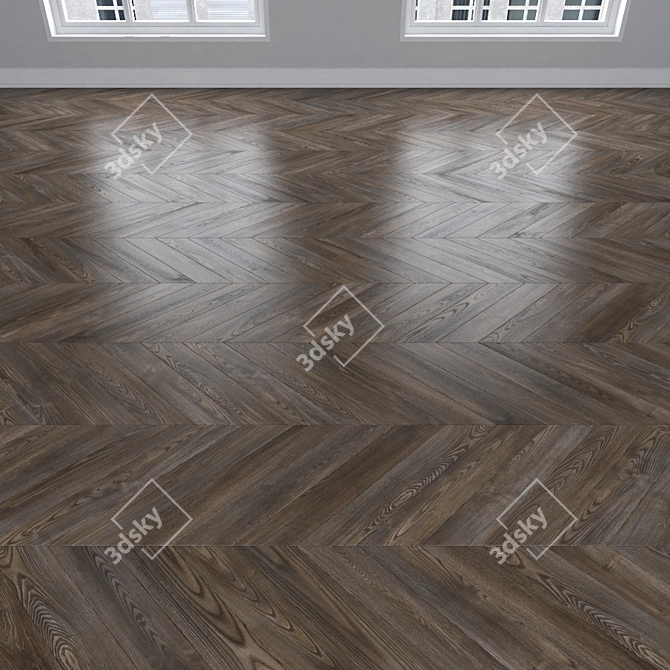 Parquet Oak: Herringbone, Linear, Chevron 3D model image 4