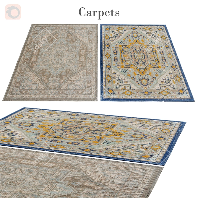 Luxury 270 Rug: Polys 3,888, Vets 4,004 3D model image 1