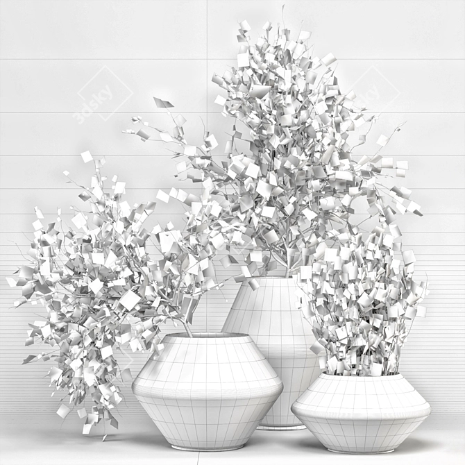 Eucalyptus Bouquet Set: Refreshing Indoor Greenery 3D model image 5