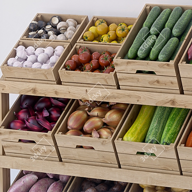 Fresh Veggie Box Set 3D model image 3