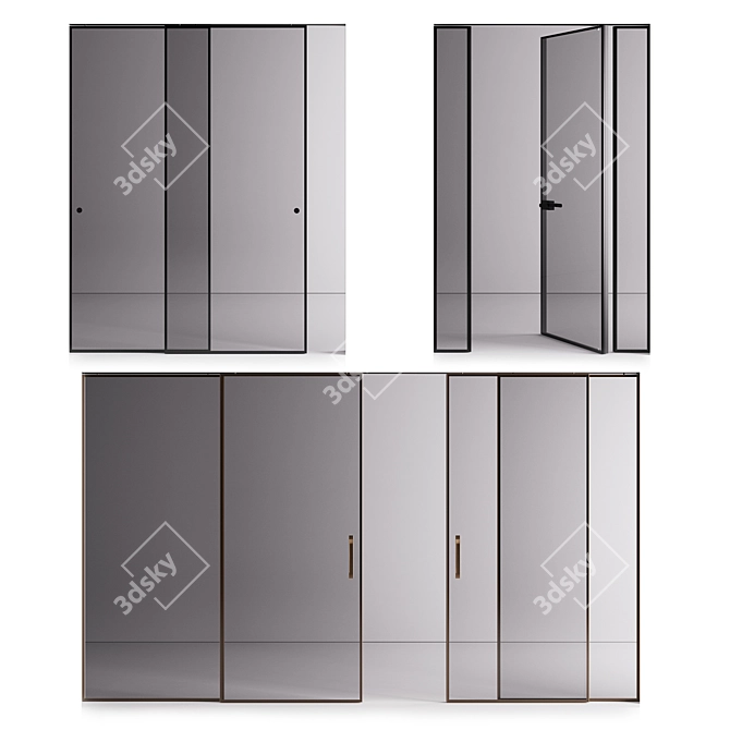 Lualdi Shoin: Stylish Sliding and Pivotante Doors 3D model image 1