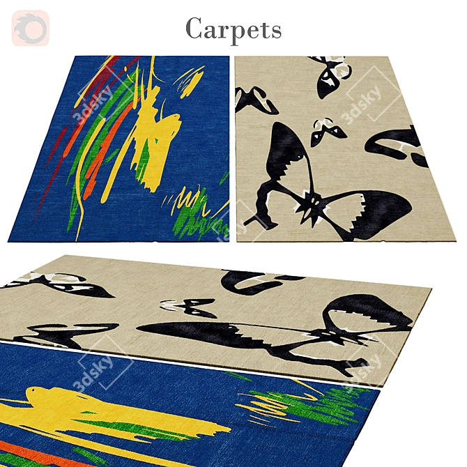 Colorful Poly Rug: 3,888 Patterns & 4,004 Vets 3D model image 1