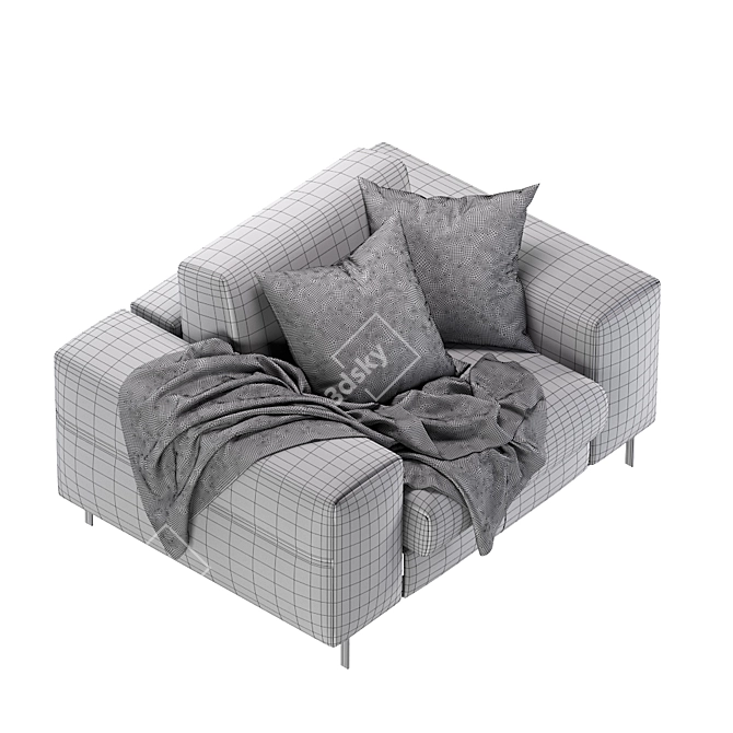 Dienne Life Armchair: Modern Comfort and Style 3D model image 5