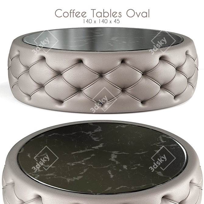 Elegant Oval Coffee Table 3D model image 1