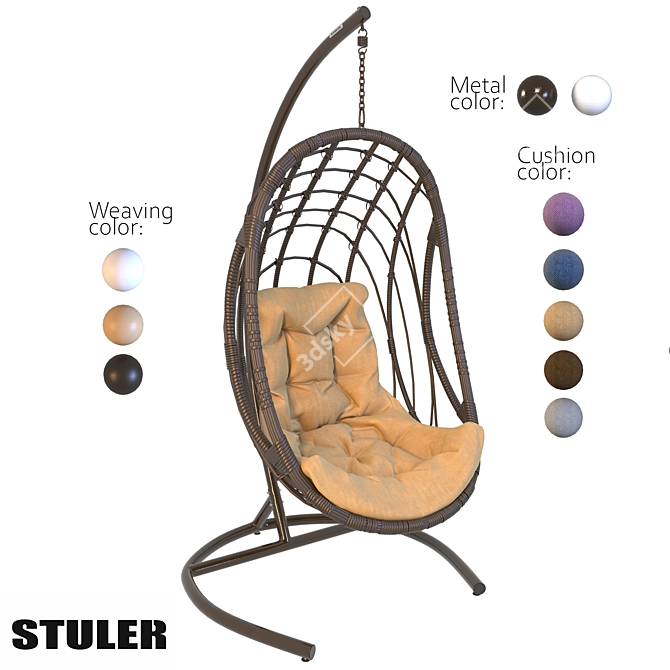 Stylish OM Hanging Chair for Balcony Safari Vibes 3D model image 1