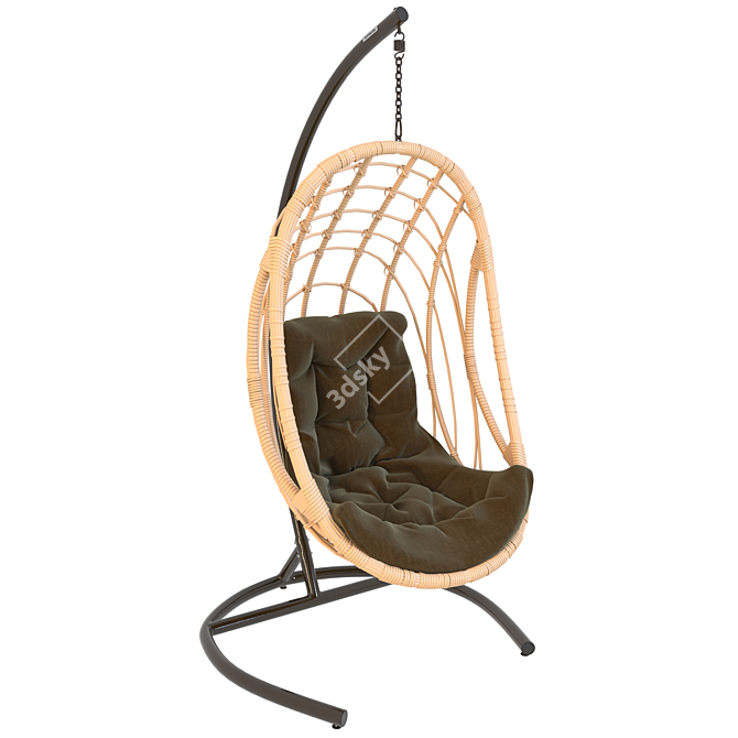 Stylish OM Hanging Chair for Balcony Safari Vibes 3D model image 2