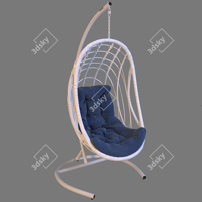 Stylish OM Hanging Chair for Balcony Safari Vibes 3D model image 3