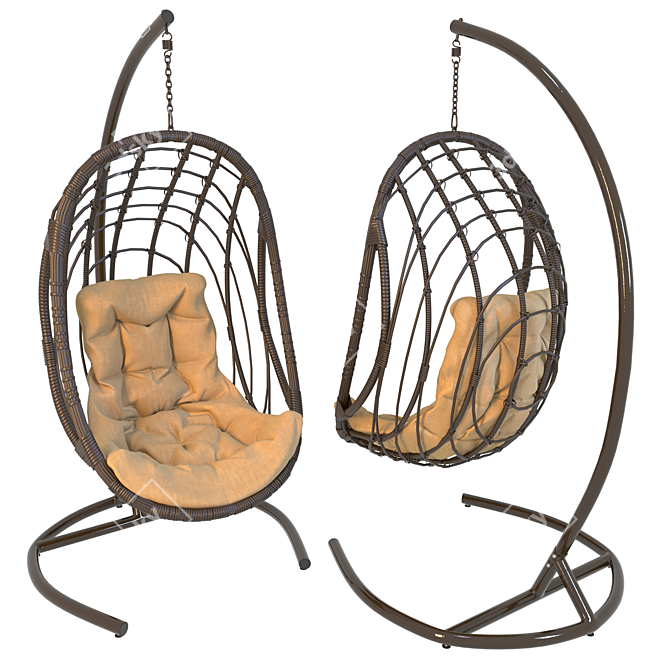 Stylish OM Hanging Chair for Balcony Safari Vibes 3D model image 4