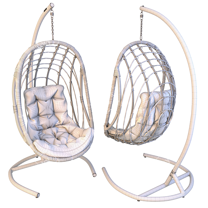 Stylish OM Hanging Chair for Balcony Safari Vibes 3D model image 5
