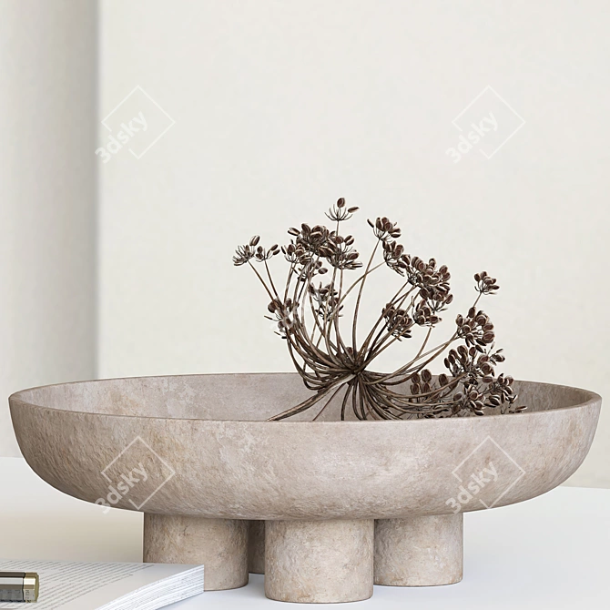 Ceramic & Heracleum Decor Set 3D model image 4