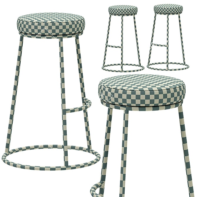 Scandi Bar Stool: Modern Scandinavian Style Seating 3D model image 4