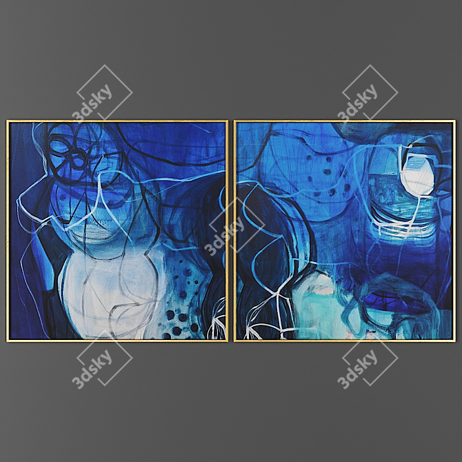 Dual Art Frame Collection 3D model image 1