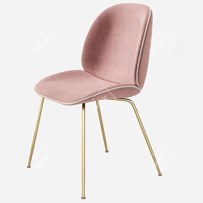 GUBI Beetle Velvet Dining Chair 3D model image 1