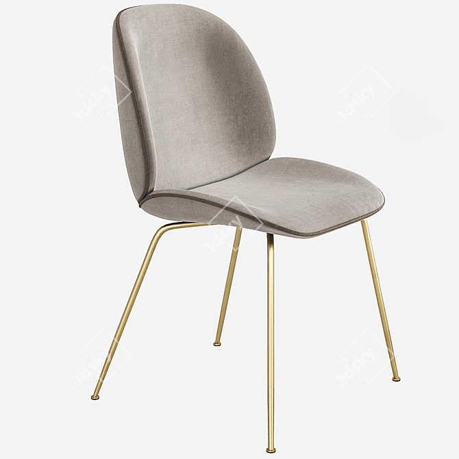 GUBI Beetle Velvet Dining Chair 3D model image 3