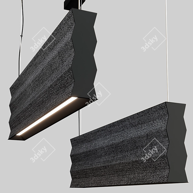 ZIG ZAG Sound Absorbing Pendant 3D model image 1