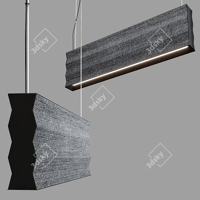 ZIG ZAG Sound Absorbing Pendant 3D model image 2