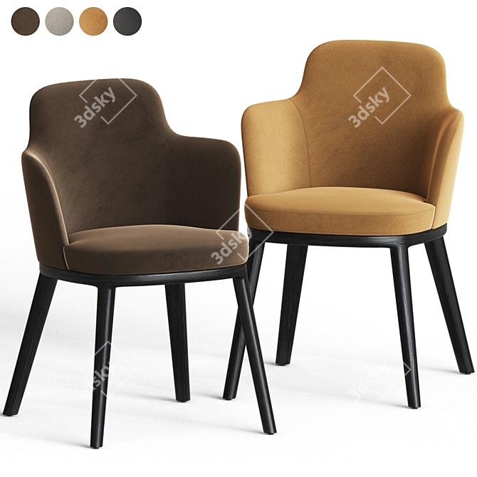 Elegant Lucylle Dining Chair 3D model image 1