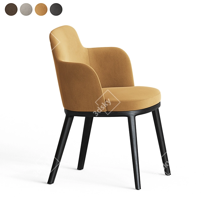 Elegant Lucylle Dining Chair 3D model image 3
