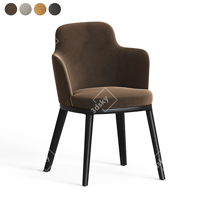 Elegant Lucylle Dining Chair 3D model image 4