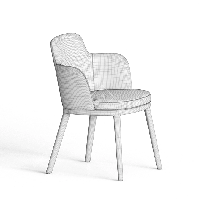 Elegant Lucylle Dining Chair 3D model image 5
