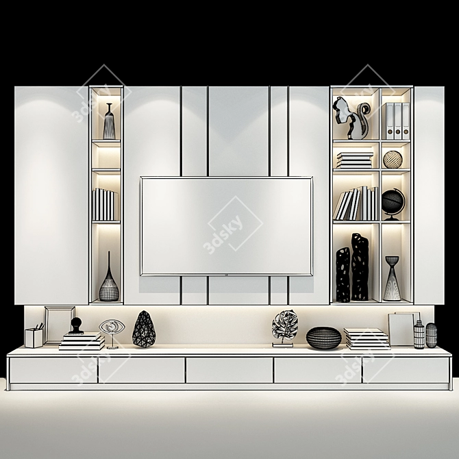 Modern 3-Drawer Cabinet 108 3D model image 2