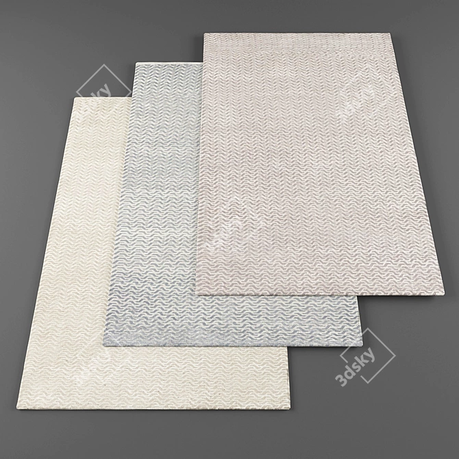 Versatile Set of 4 Texture Rugs 3D model image 1