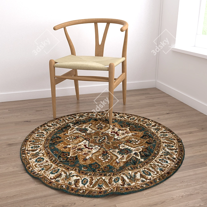 Versatile Round Carpets Set 3D model image 4