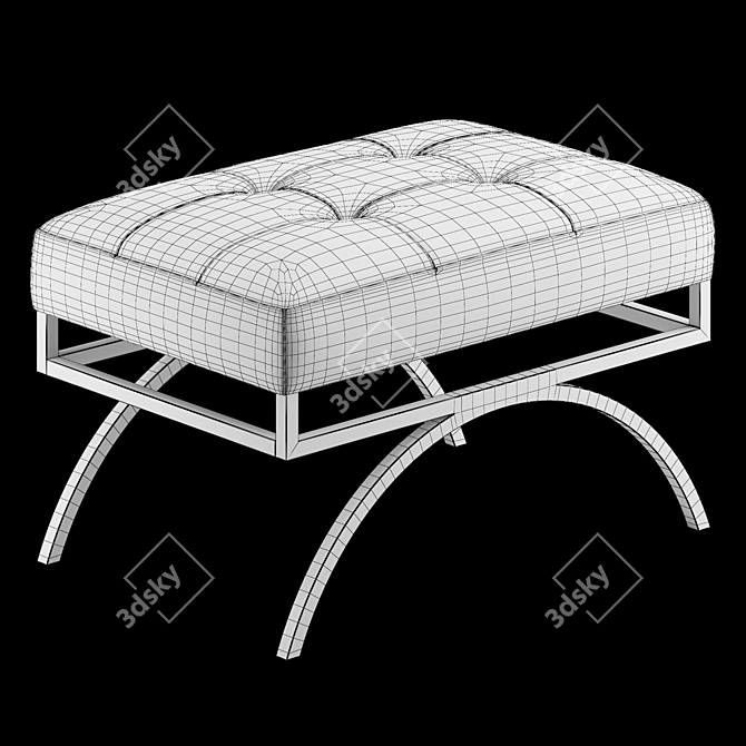 Elegant Arc Bench by Barbara Barry 3D model image 4