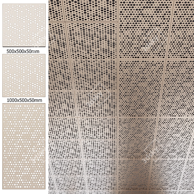 Title: Perforated Metal Panels for Stylish Decor 3D model image 1