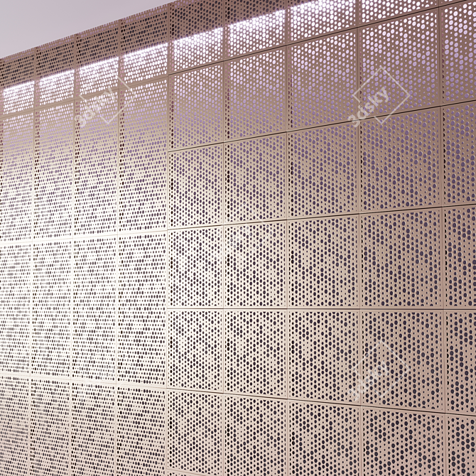 Title: Perforated Metal Panels for Stylish Decor 3D model image 2