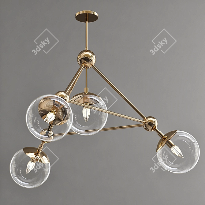 VBGold Chandelier - Elegant Lighting for Luxurious Spaces 3D model image 1