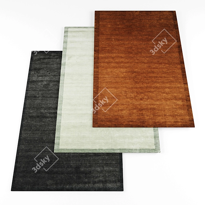 Title: Random Set of 4 Texture Rugs 3D model image 1