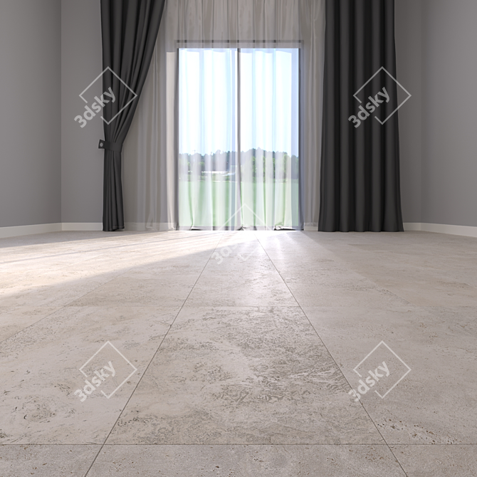 Navona Bone Cross Floor Tile 3D model image 2