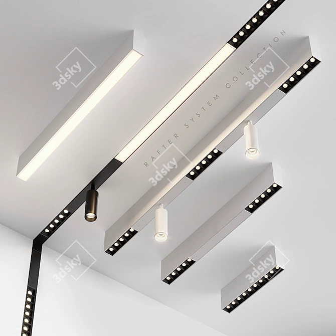 AQForm Rafter System Collection: Stylish and Versatile Lighting 3D model image 1