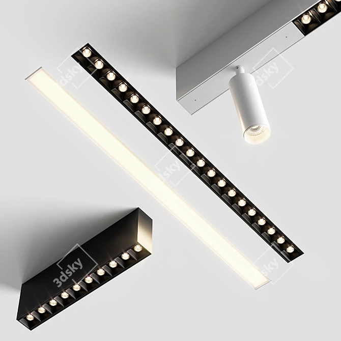 AQForm Rafter System Collection: Stylish and Versatile Lighting 3D model image 3