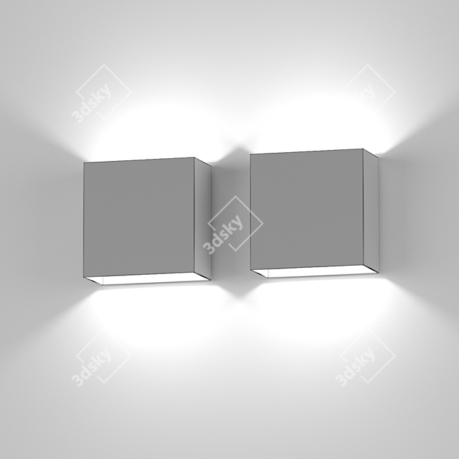Modern Square Aluminum Wall Light 3D model image 3