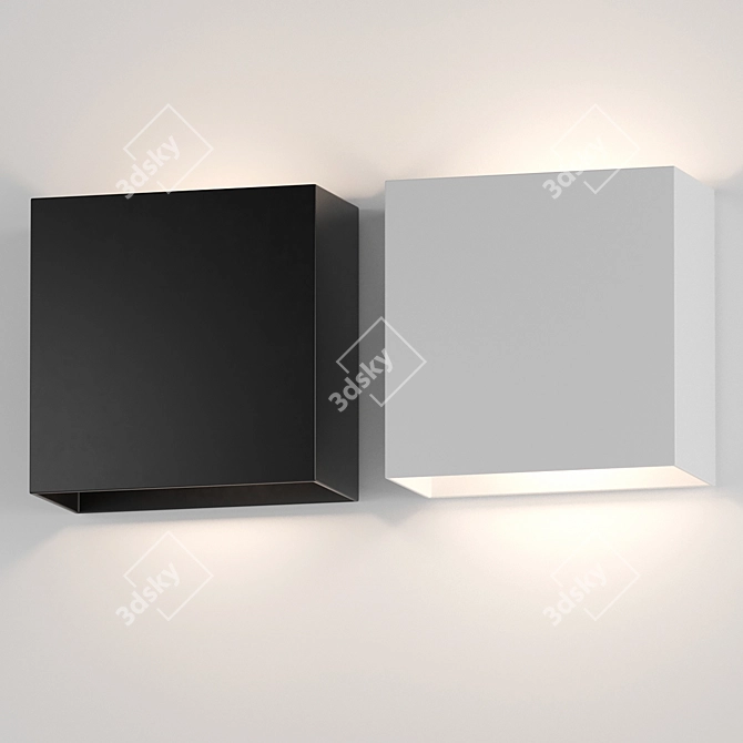 Modern Square Aluminum Wall Light 3D model image 4