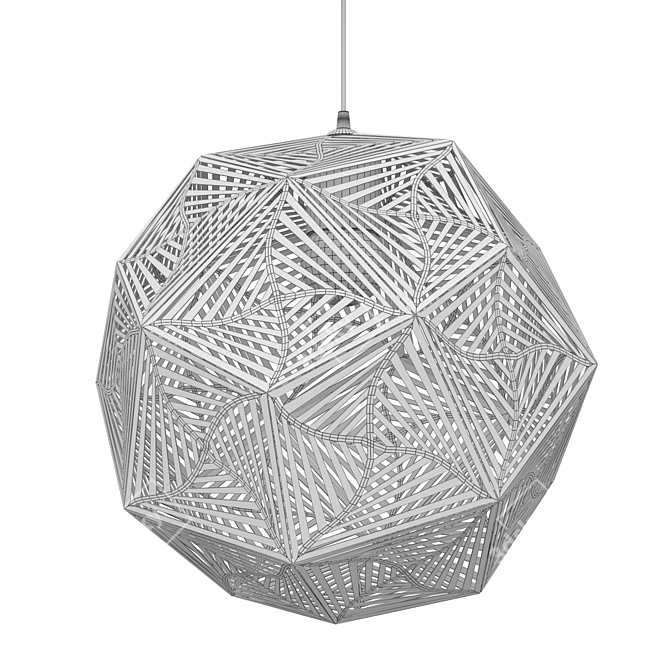 Geometric Metal Perforated Lamp 3D model image 2