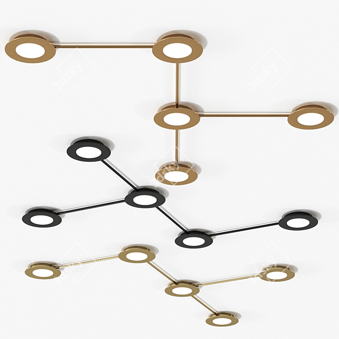 Cattaneo Vintage System Ceiling Lamp 3D model image 3